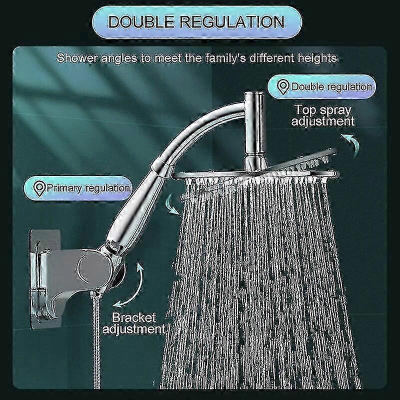 Square Handheld Shower Head Modern Rain Spray High Pressure Bathroom Upgrade