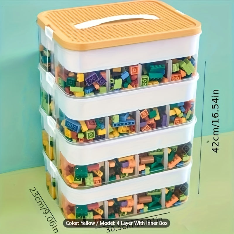 Stackable Storage Organizer Boxes with Lids Multi Level Design