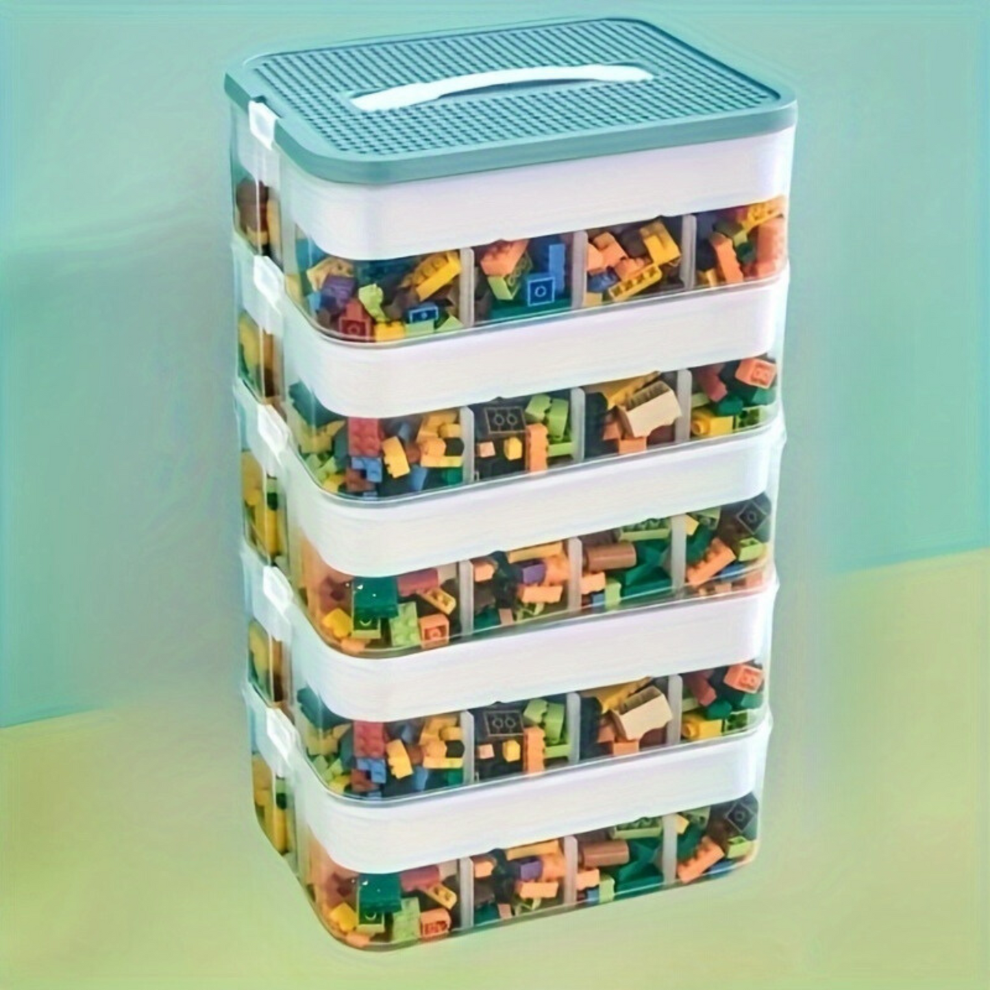 Stackable Storage Organizer Boxes with Lids Multi Level Design