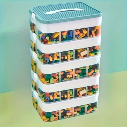 Stackable Storage Organizer Boxes with Lids Multi Level Design