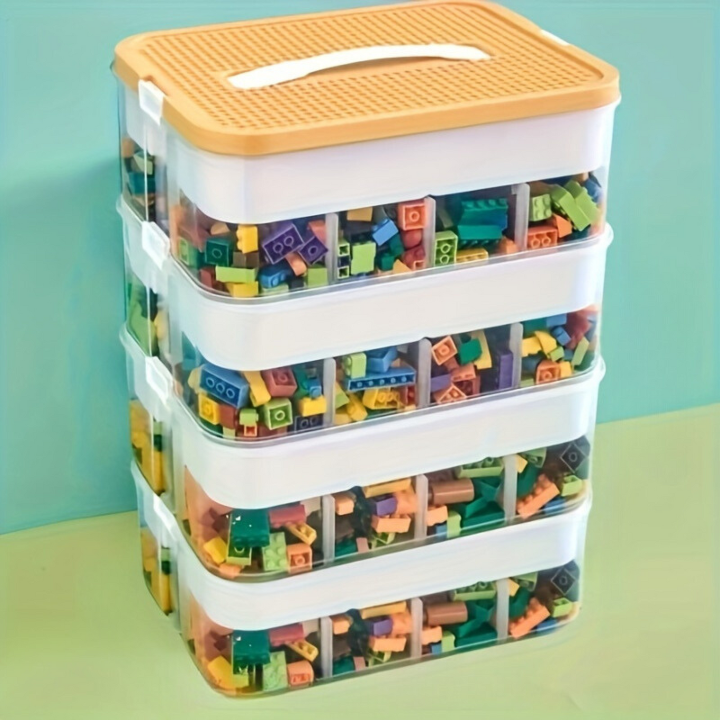 Stackable Storage Organizer Boxes with Lids Multi Level Design