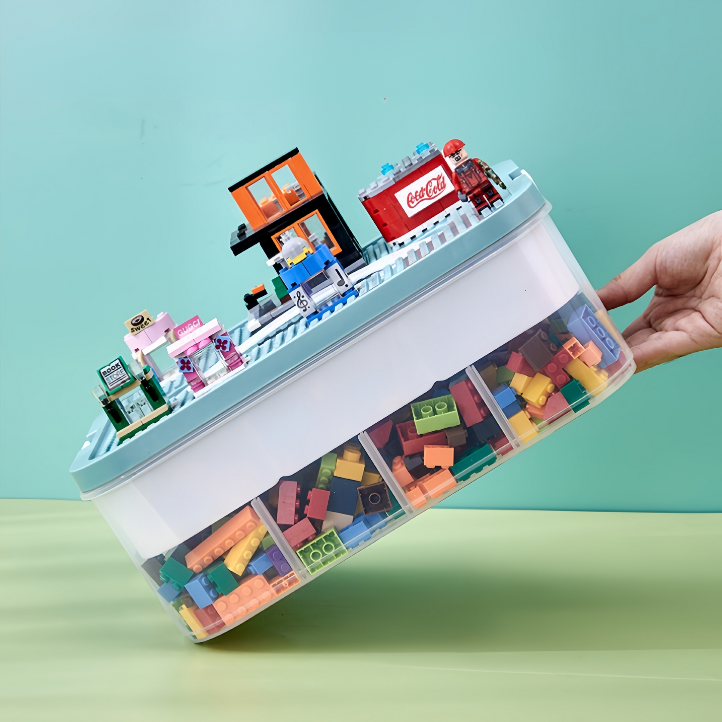 Stackable Storage Organizer Boxes with Lids Multi Level Design