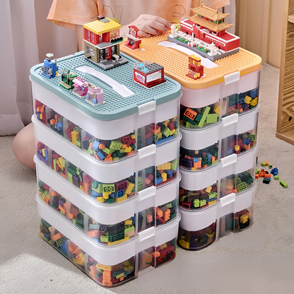 Stackable Storage Organizer Boxes with Lids Multi Level Design