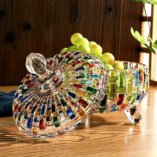 Stained Glass Candy Jar with Lid – Colourful Decorative Storage Container