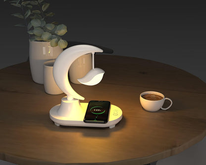 Star Bird Shaped LED Table Lamp Bluetooth Speaker Qi Wireless Charging