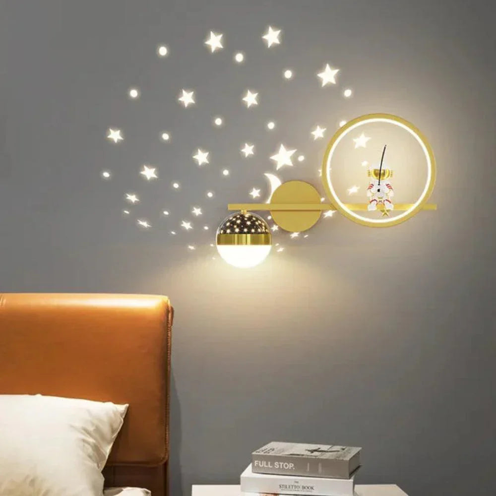 Star Projection Wall Lamp Kids Bedroom Night Light