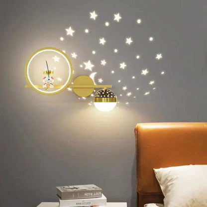 Star Projection Wall Lamp Kids Bedroom Night Light
