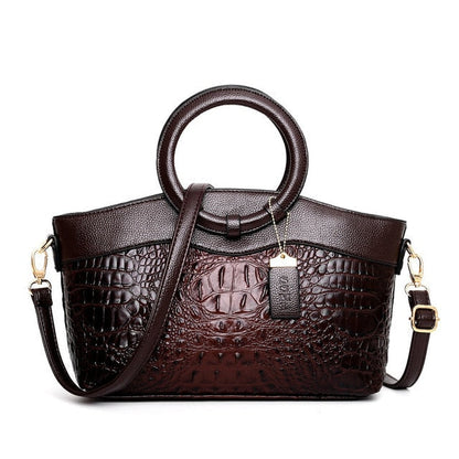 Stylish Shoulder Handbag with Round Handle Design Elegant Women Fashion Bag