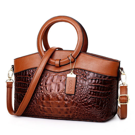 Stylish Shoulder Handbag with Round Handle Design Elegant Women Fashion Bag