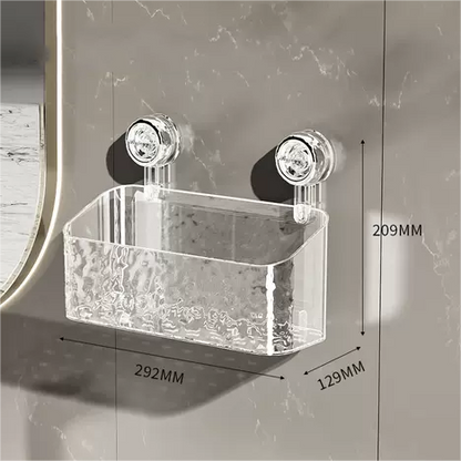 Suction Cup Wall Storage Organizer Bathroom Wall Shelf No Drill Shower Storage Holder