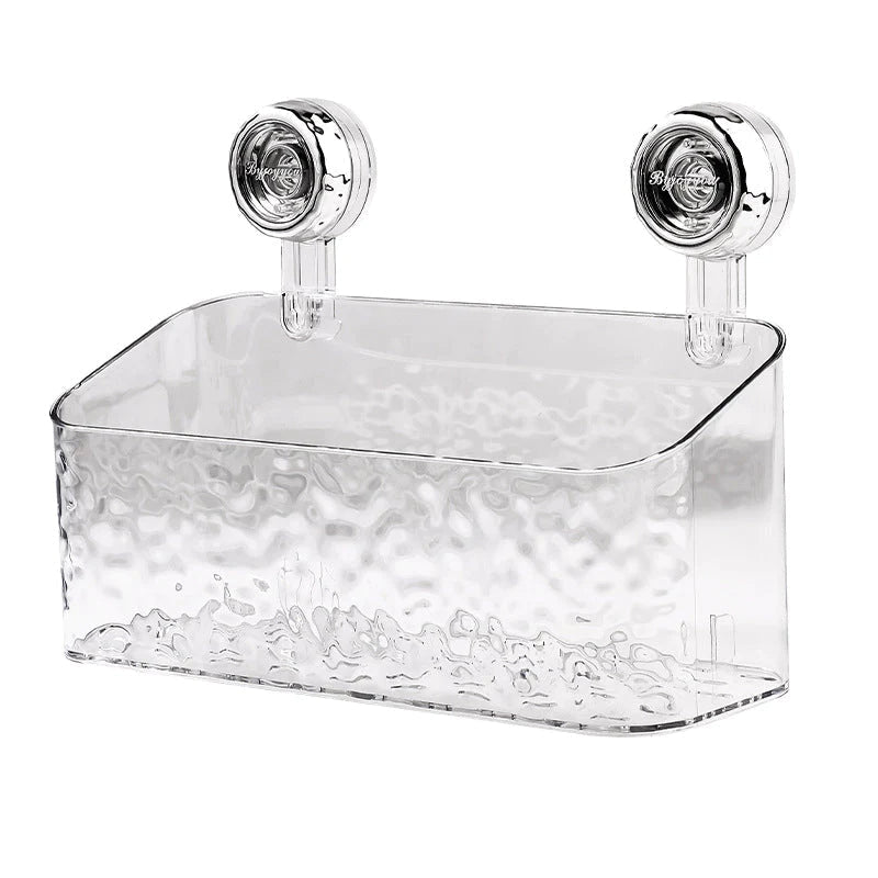 Suction Cup Wall Storage Organizer Bathroom Wall Shelf No Drill Shower Storage Holder