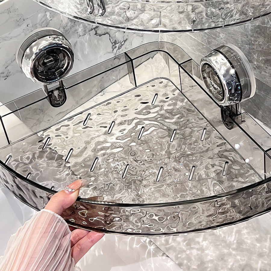 Suction Cup Wall Storage Organizer Bathroom Wall Shelf No Drill Shower Storage Holder