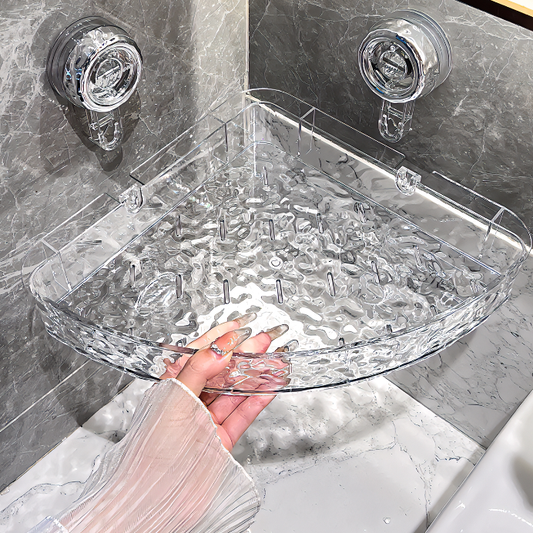 Suction Cup Wall Storage Organizer Bathroom Wall Shelf No Drill Shower Storage Holder
