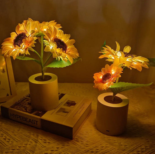 Sunflower LED Table Lamp Rechargeable Decorative Flower Light Cordless Night Lamp