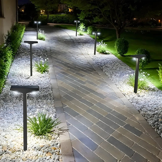 T-Shaped LED Solar Garden Lights Waterproof Outdoor Pathway Lighting