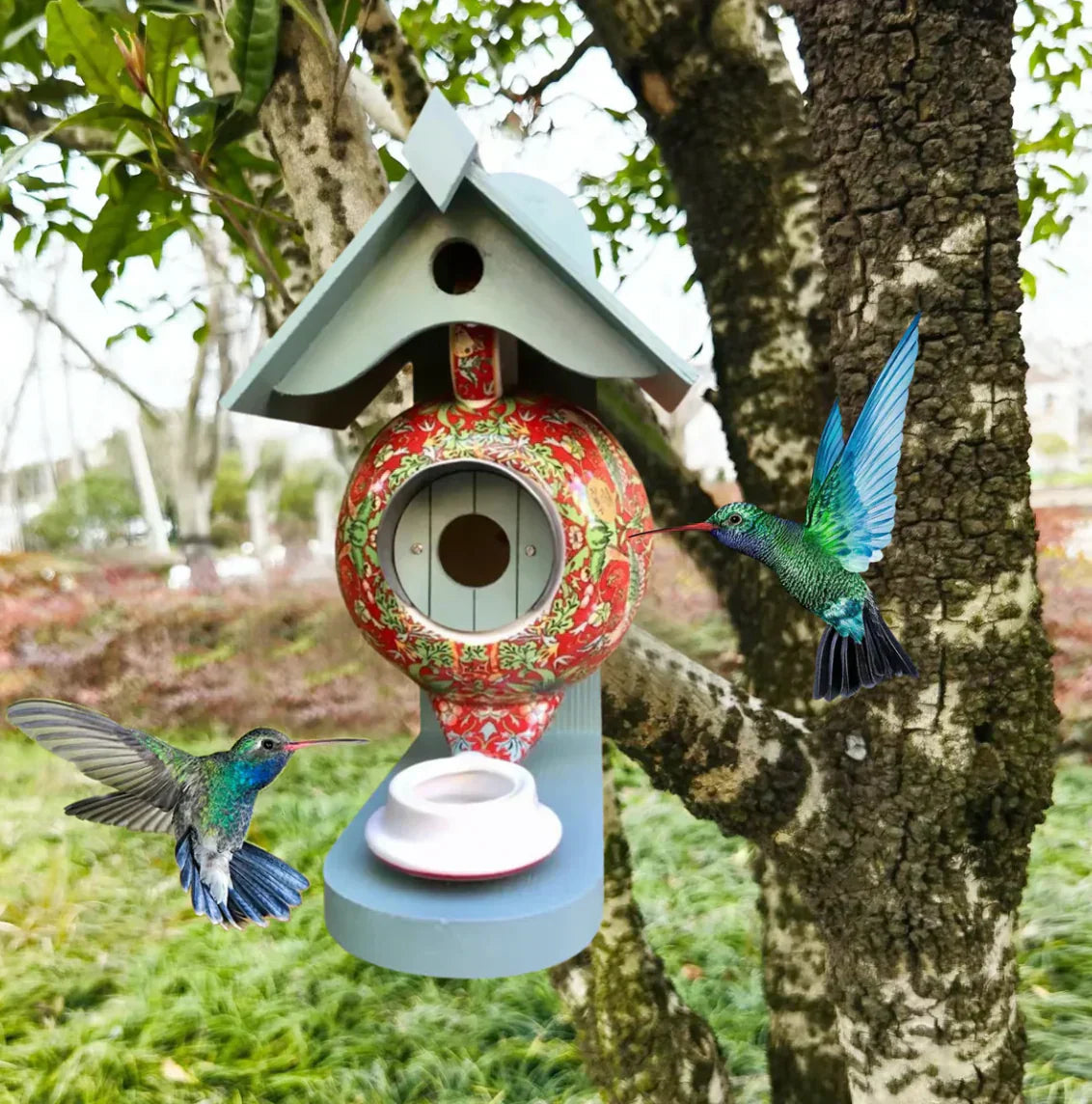 Teapot Bird House Colourful and Comfortable Outdoor Bird House for Year-Round Use