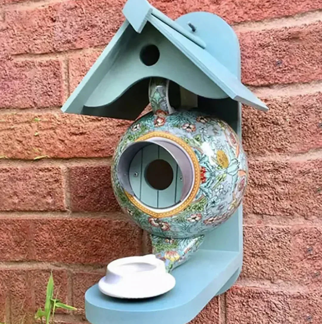 Teapot Bird House Colourful and Comfortable Outdoor Bird House for Year-Round Use
