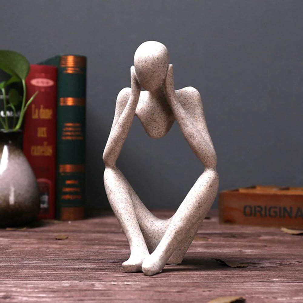 The Thinker Abstract Sculpture – Handcrafted Modern Art Decor