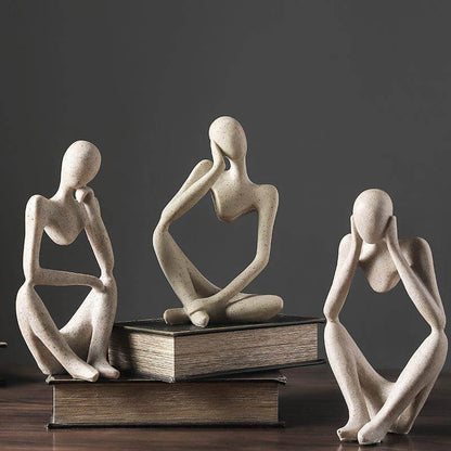 The Thinker Abstract Sculpture – Handcrafted Modern Art Decor