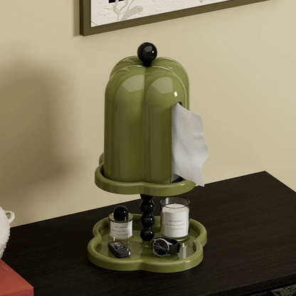 Tissue Box Cover with Hidden Storage Decorative Tissue Holder Organizer