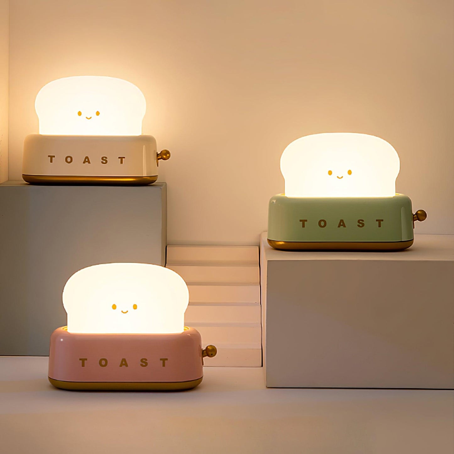 Toaster Table Lamp Rechargeable Dimmable LED Wireless Bedside Night Light