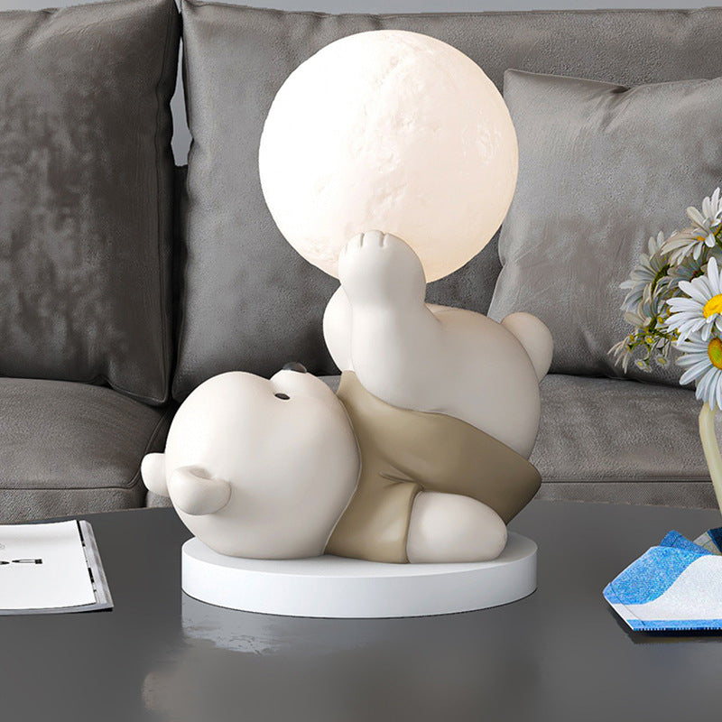 Touch-Control Upside-Down Bear LED Night Light Unique Bedside Lamp Kids Room