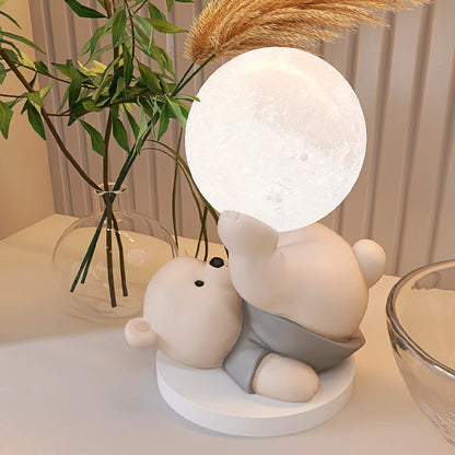 Touch-Control Upside-Down Bear LED Night Light Unique Bedside Lamp Kids Room