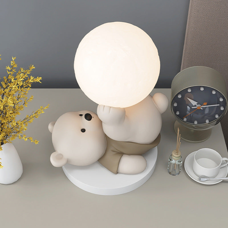 Touch-Control Upside-Down Bear LED Night Light Unique Bedside Lamp Kids Room