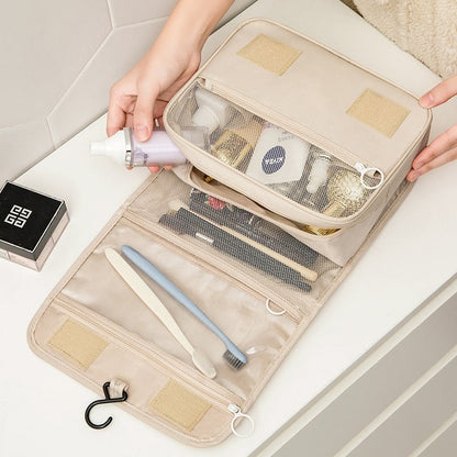 Transparent Hanging Toiletry Bag Travel Makeup Organizer Cosmetic Storage Bag with Hook Waterproof Portable