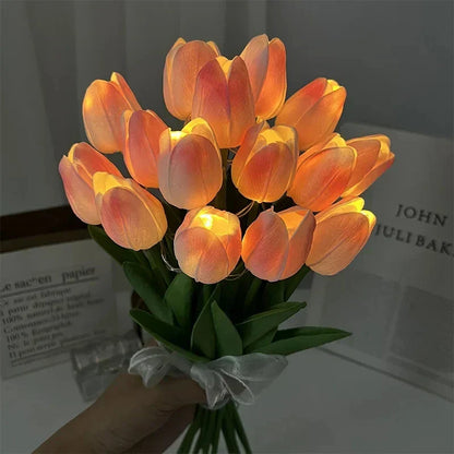 Tulip LED Night Light Portable Decorative Flower Bedside Lamp Warm Ambient Light