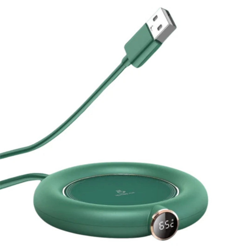 USB Mug Warmer With LED Display Adjustable Temperature Coffee Cup Heater