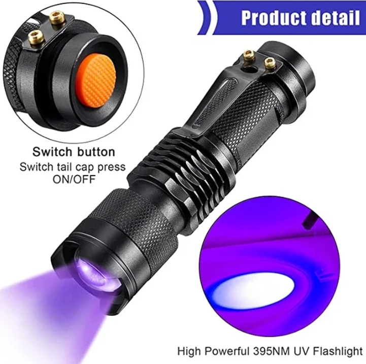 UV LED Flashlight Stain Detection Pet Urine Finder