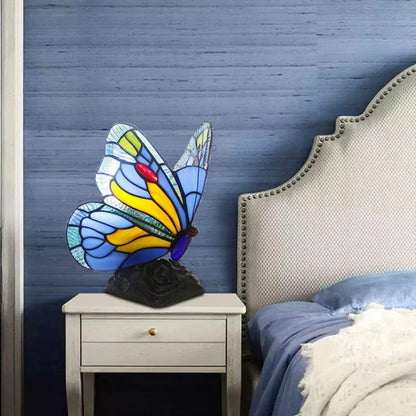 VintaGlow - Unique Retro Stained Glass Butterfly Table Lamp