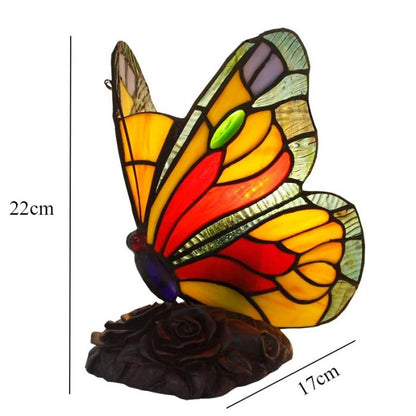 VintaGlow - Unique Retro Stained Glass Butterfly Table Lamp