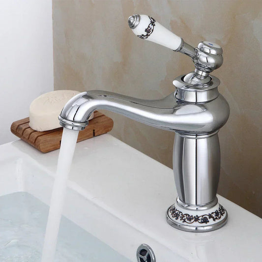 Vintage Bathroom Sink Faucet Single Handle Basin Mixer Retro Style Tap