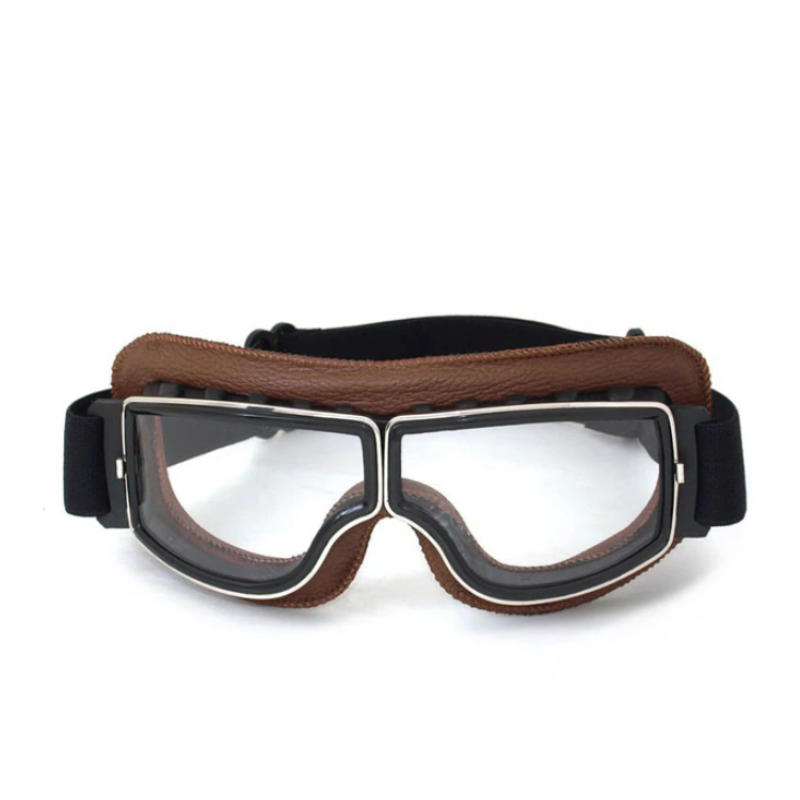 Vintage Leather Motorcycle Goggles Retro Riding Eye Protection