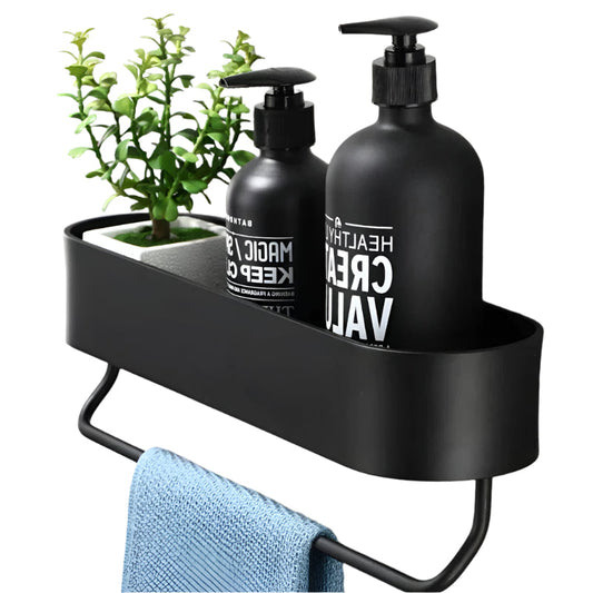 Wall-Mounted Bathroom Shelf Towel Rack Space-Saving Storage Organizer