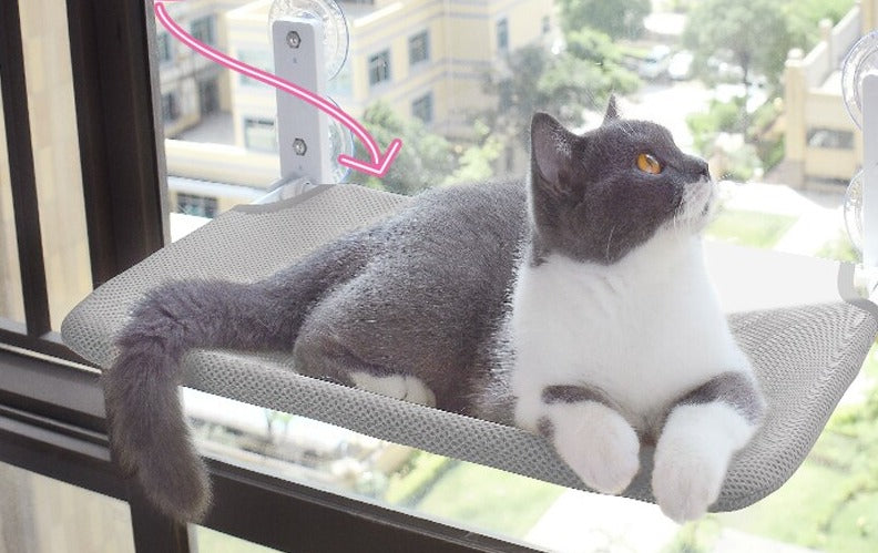 Wall Mounted Cat Hammock Window Bed Pet Window Seat Breathable Mesh Cat Lounger