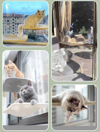 Wall Mounted Cat Hammock Window Bed Pet Window Seat Breathable Mesh Cat Lounger