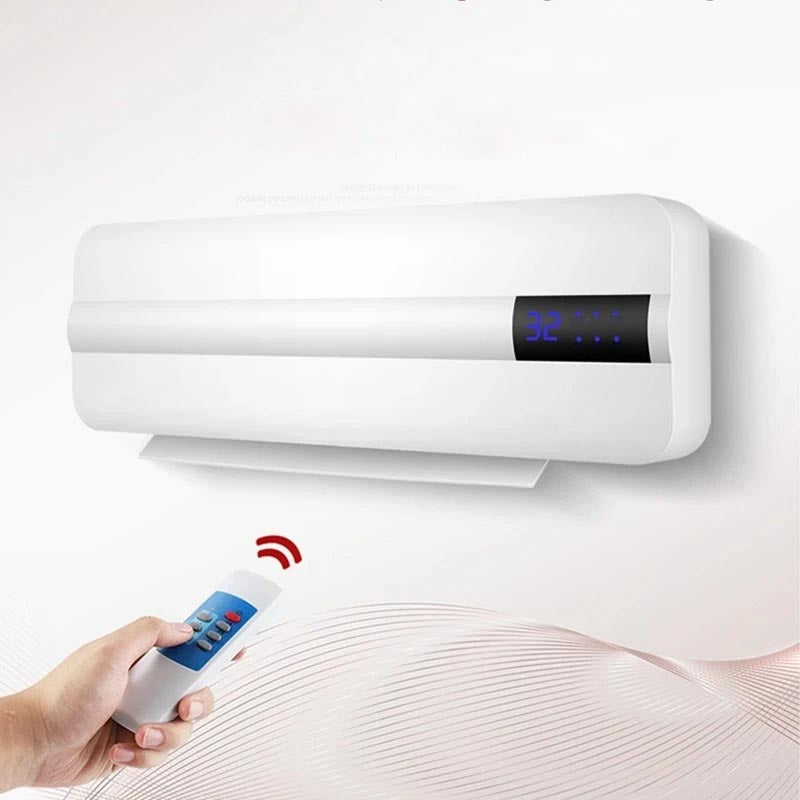 Wall Mounted Electric Space Heater Remote Control Quiet Heating