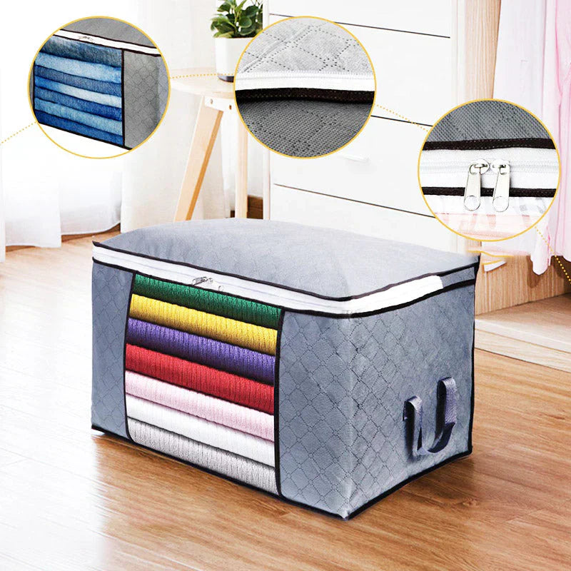 Wardrobe Storage Organizer Fabric Closet Box Transparent Front