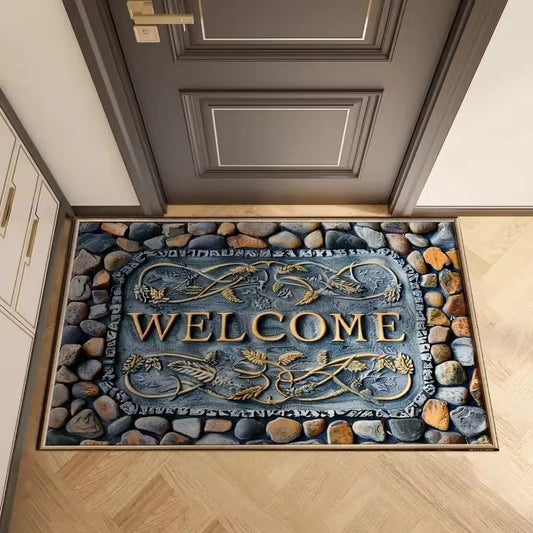 Washable Decorative Door Mat Non Slip Vintage Entryway Floor Rug Indoor Outdoor
