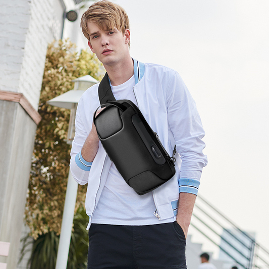 Waterproof Crossbody Sling Bag with USB Charging Port Anti Theft Shoulder Travel Bag