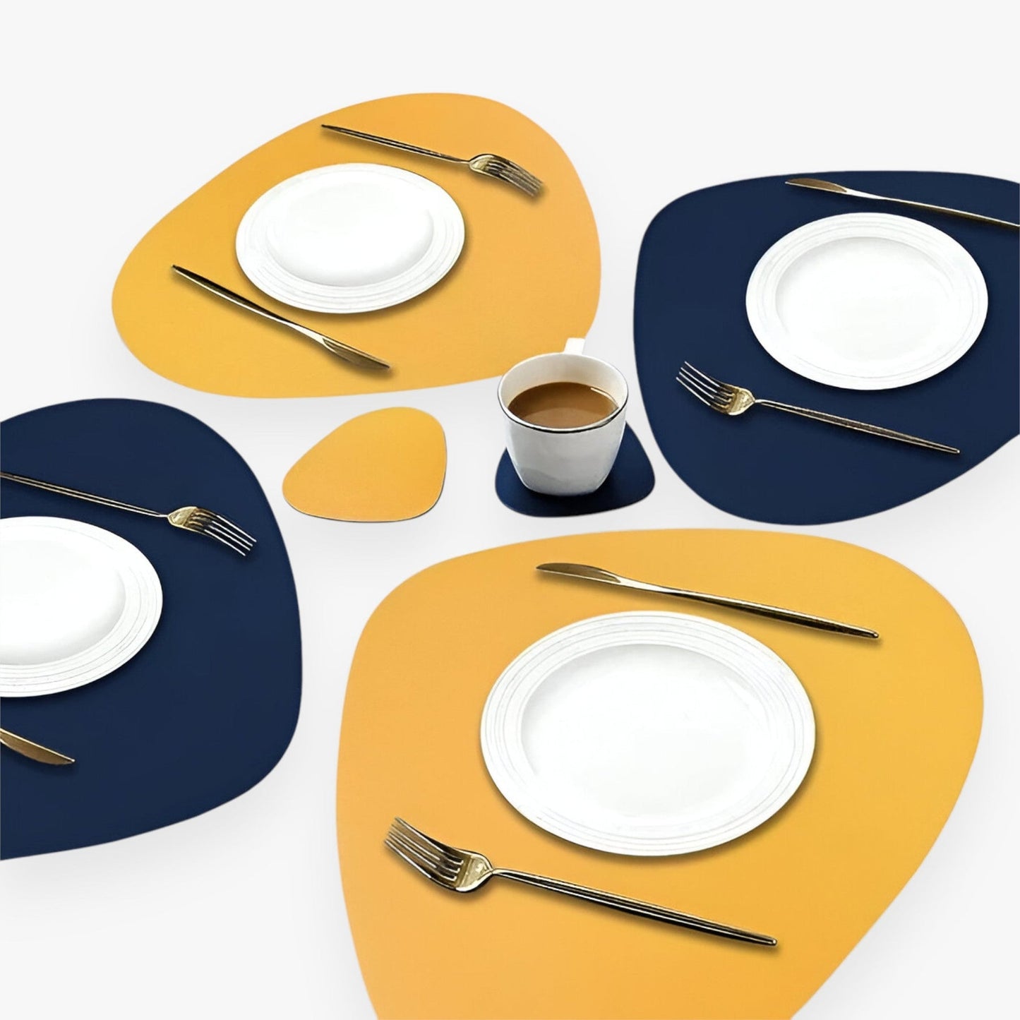 Waterproof Reversible Oval Pattern Table Placemats Non Slip Heat Resistant Dining Table Mats