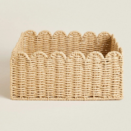 Wavy Edge Storage Basket Set Three Sizes Lightweight Home Organization Baskets