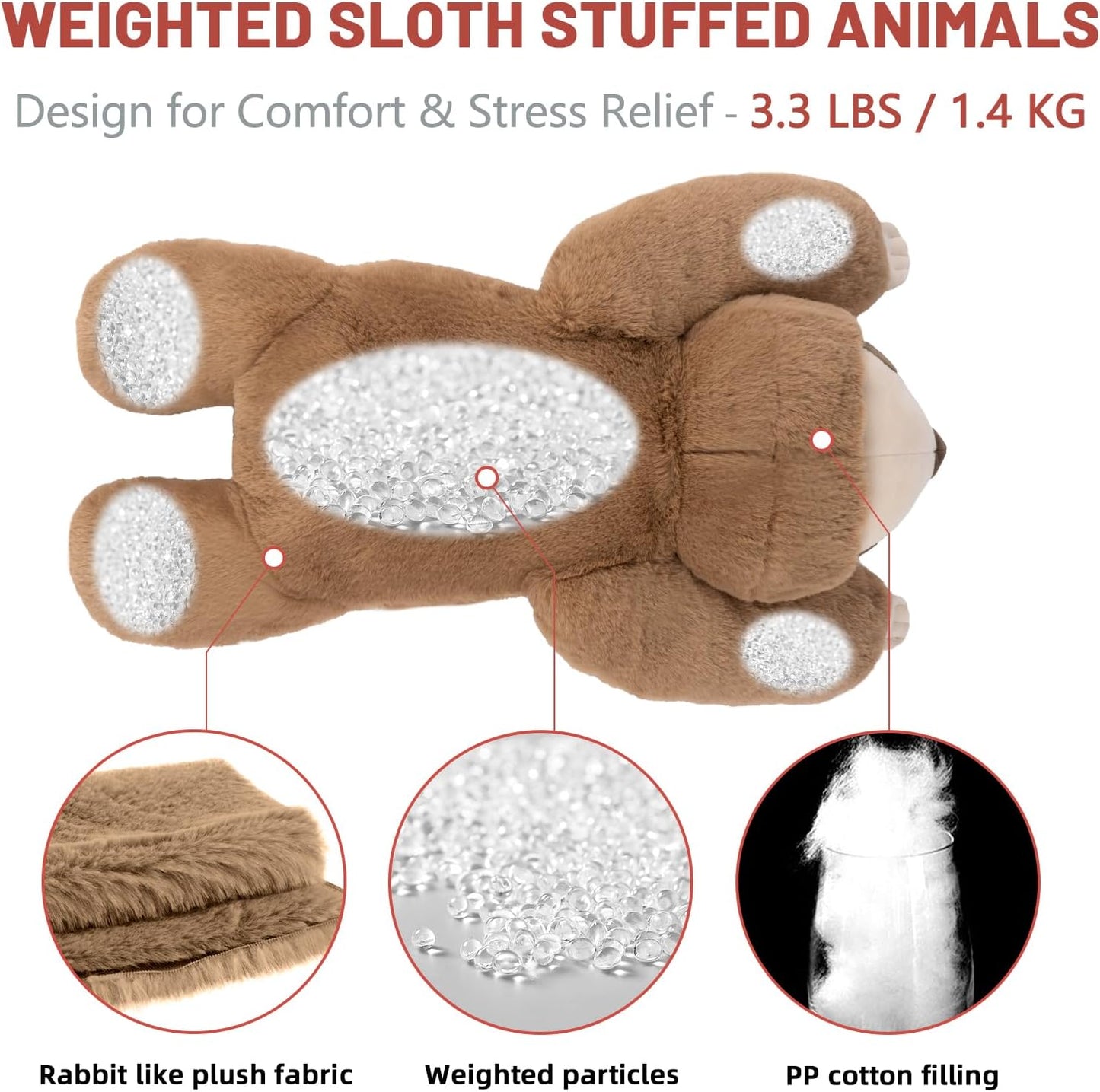 Weighted Sloth Plush Comfort Companion Reduces Stress and Promotes Deep Relaxation