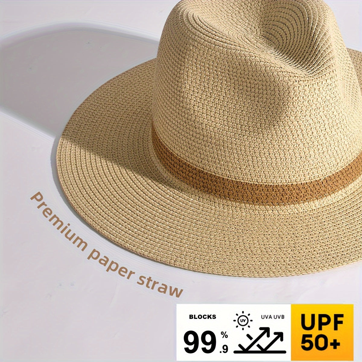 Wide Brim Panama Hat UV Sun Protection Summer Style