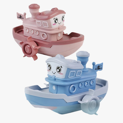 Wind Up Bath Boat Toy for Kids Hand Powered Water Boat for Bathtub Pool