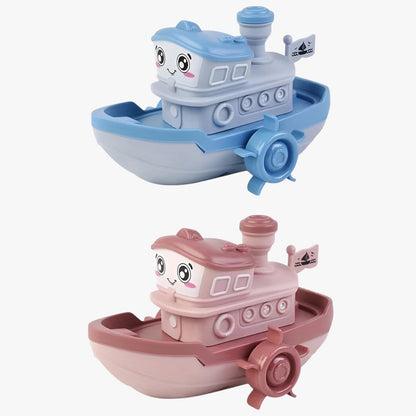 Wind Up Bath Boat Toy for Kids Hand Powered Water Boat for Bathtub Pool