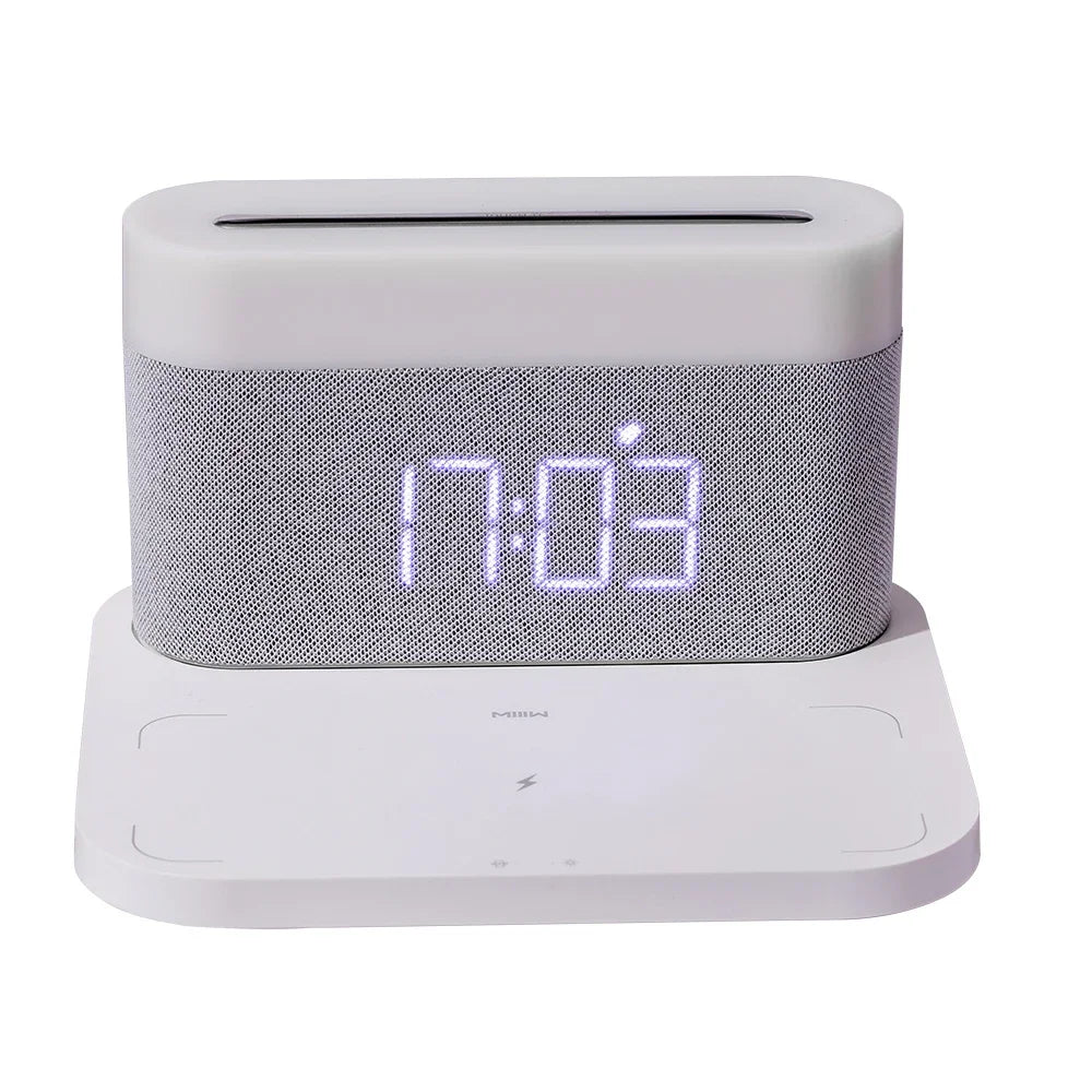 Wireless Charging Alarm Clock LED Display Fast Qi Charging Station Bedside Digital Clock Nightstand Charger